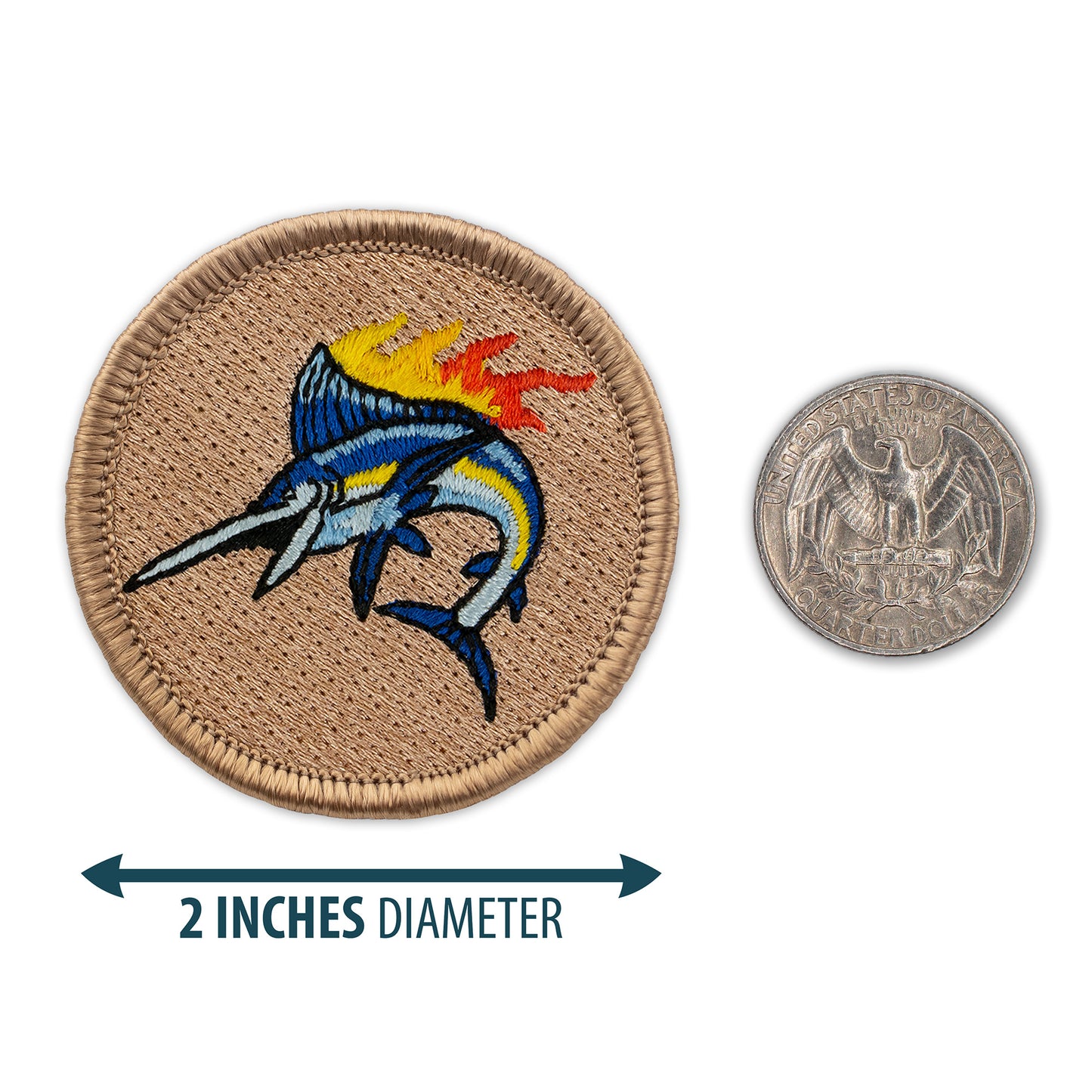Flaming fish 2” embroidered scout patrol patches