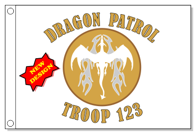 Dragon With Flames Patrol Flag