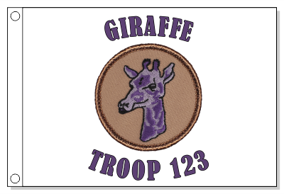 Purple Giraffe Patrol Flag
