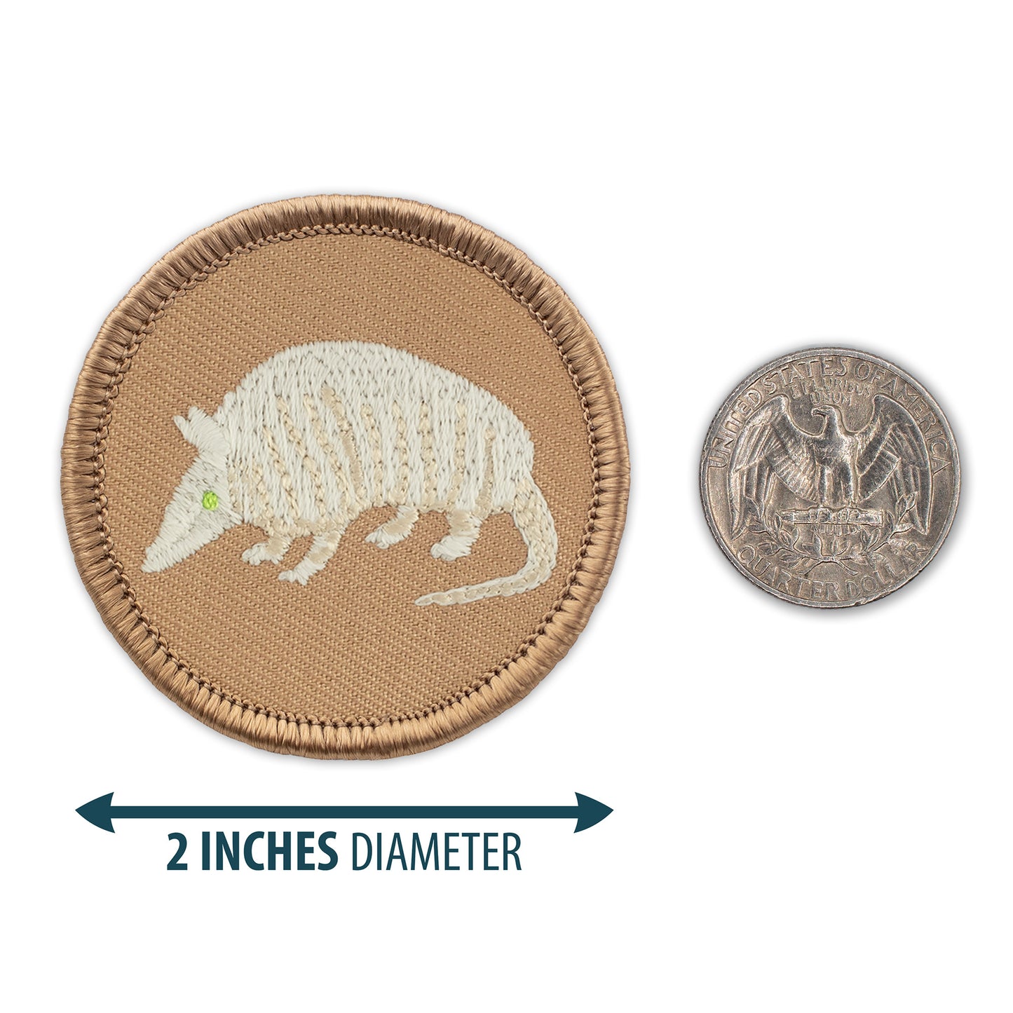 radioactive armadillo 2" embroidered scout patrol patches