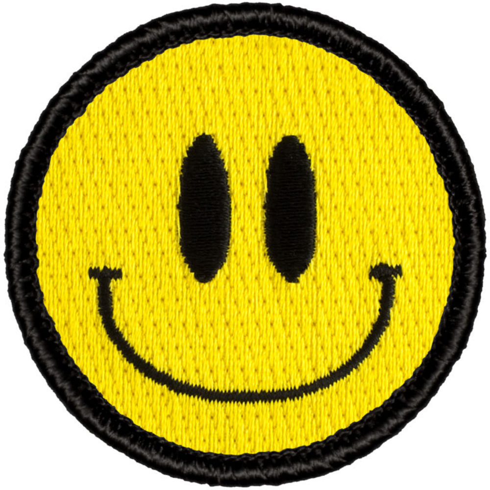 Smiley face 2” embroidered scout patrol patches