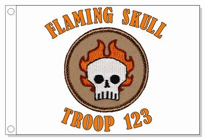 Flaming Skull Patrol Flag