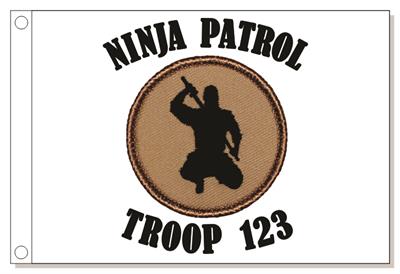 Ninja Silhouette Patrol Flag