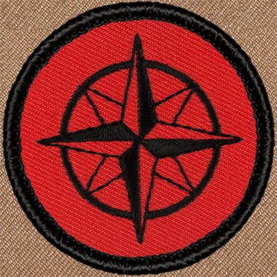 Retro Compass Rose Patrol Patch (#358R) - Sew-on Scout Patch
