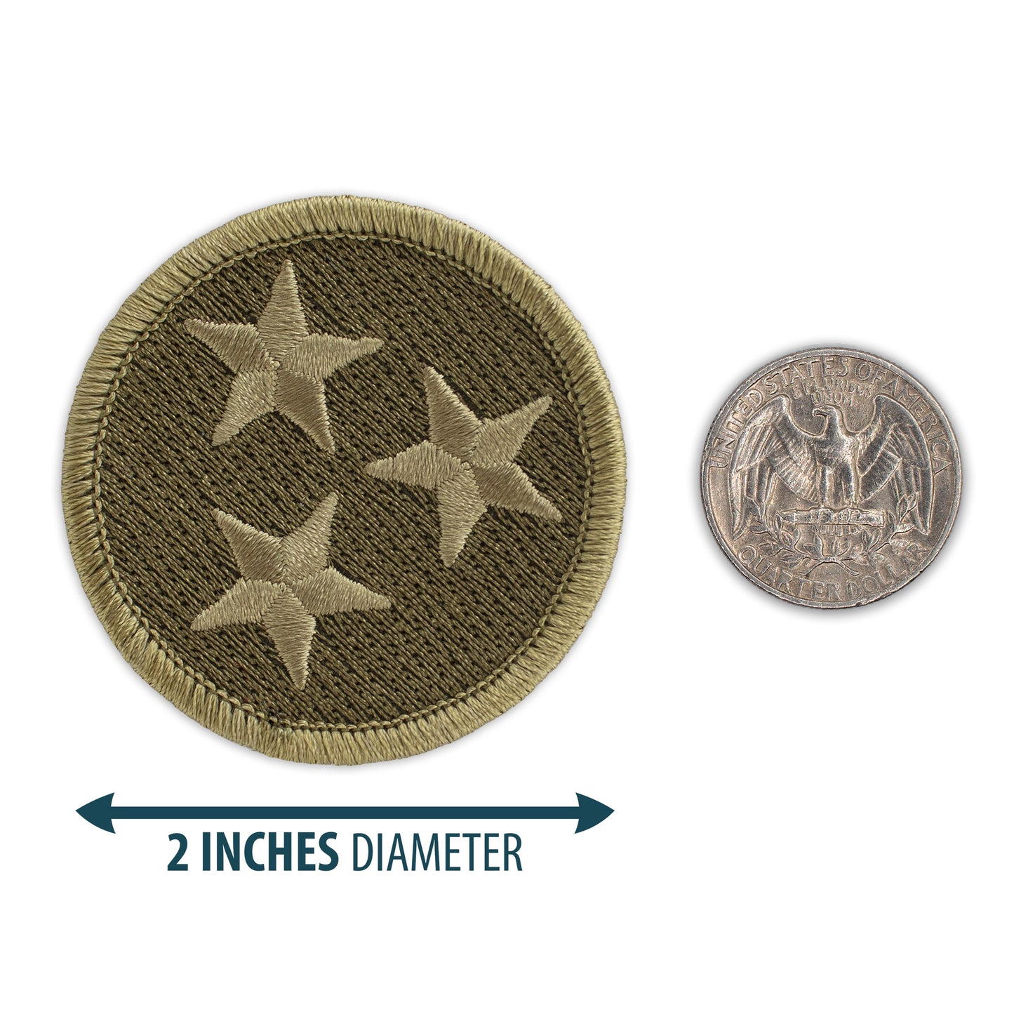 Tennessee Tristar Army Green 2” embroidered flag patches