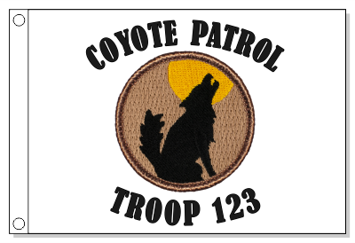 Black Coyote Silhouette Patrol Flag