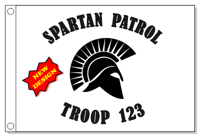 Spartan Helmet Silhouette Patrol Flag