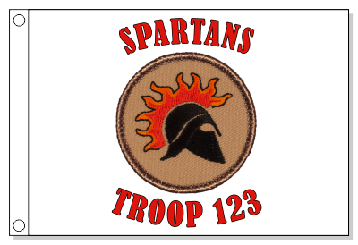 Flaming Spartan Helmet Patrol Flag