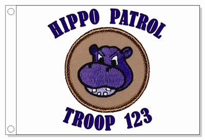 Purple Hippo Patrol Flag