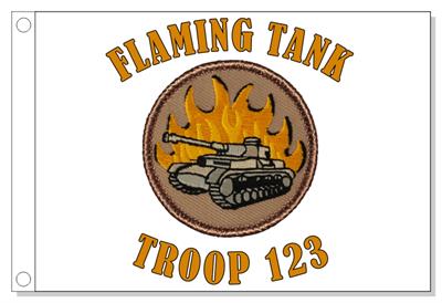 Flaming Panzer Tank Patrol Flag