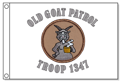 Old Goat With Coffee Patrol Flag