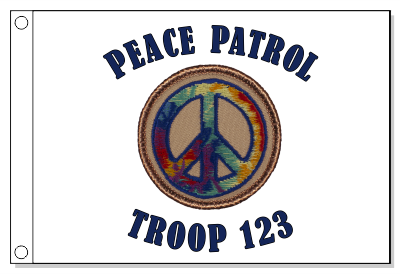 Tie Dye Peace Symbol Patrol Flag