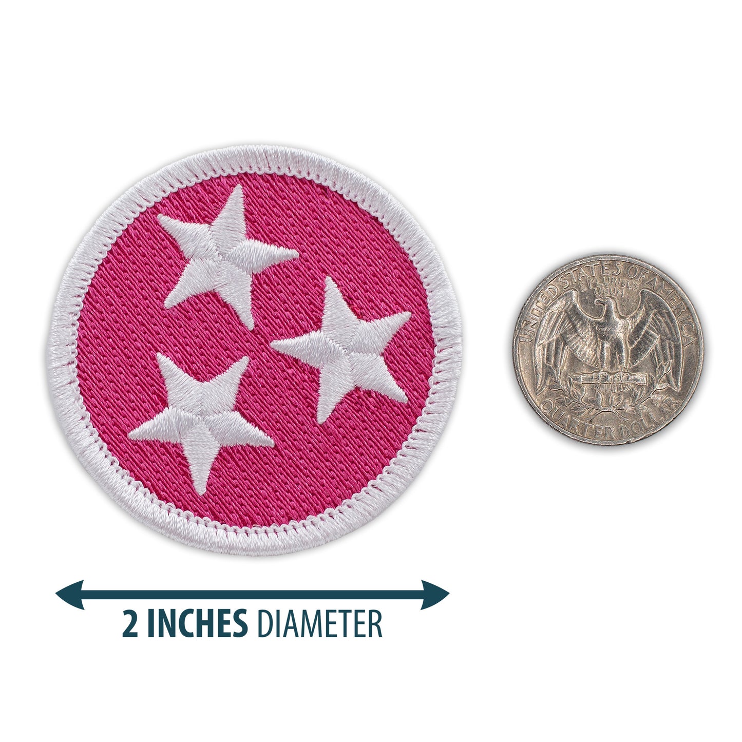 Pink Tristar iron-on patch
