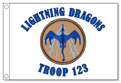 All Blue Lightning Dragon Patrol Flag