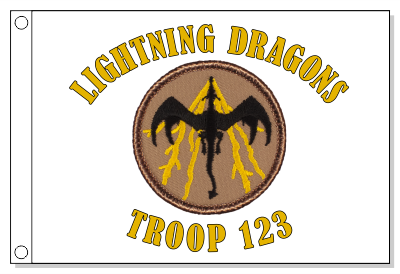 Black & Gold Lightning Dragon Patrol Flag