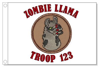 Zombie Llama Patrol Flag