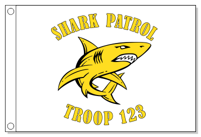 Gold Shark Patrol Flag