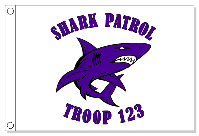 Purple Shark Patrol Flag