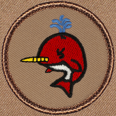 Red Narwhal Patrol Patch Ð Scout Patch
