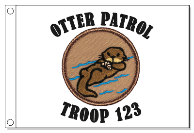 Cartoon Otter Patrol Flag