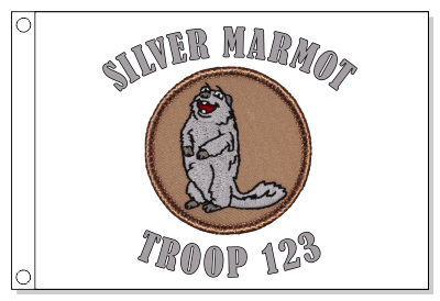 Silver Marmot Patrol Flag