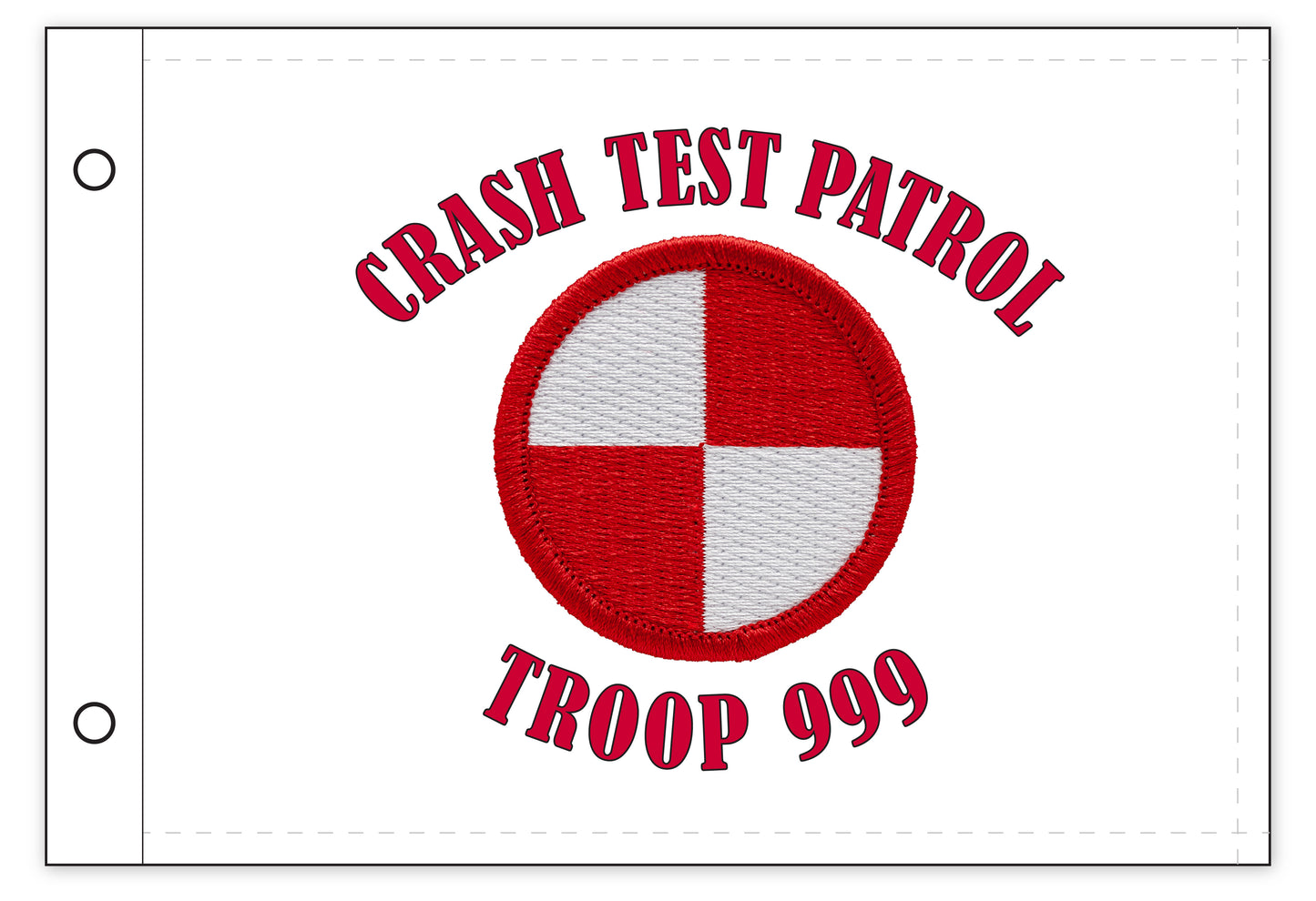 Red & White Crash Test Patrol Flag