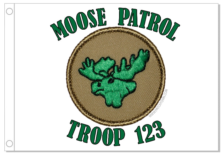 Green Moose Patrol Flag