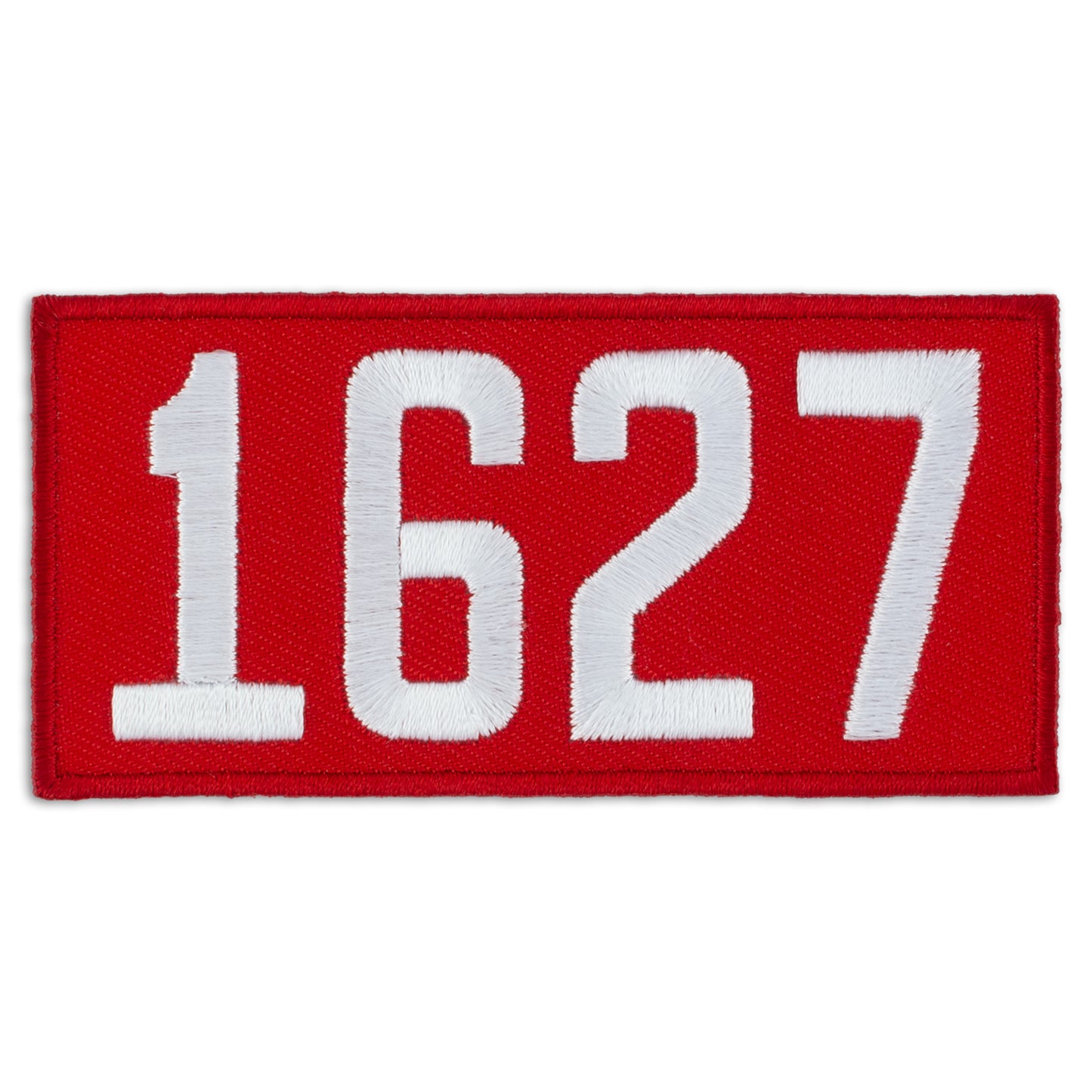 Scout troop number patch red white