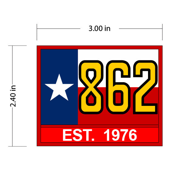 Troop 862 Texas Flag Custom Scout Troop Numeral Patch