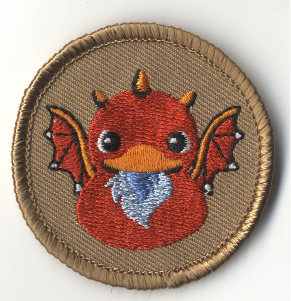 Fire-Breathing Red Rubber Duckie Custom 2" Patrol Patch