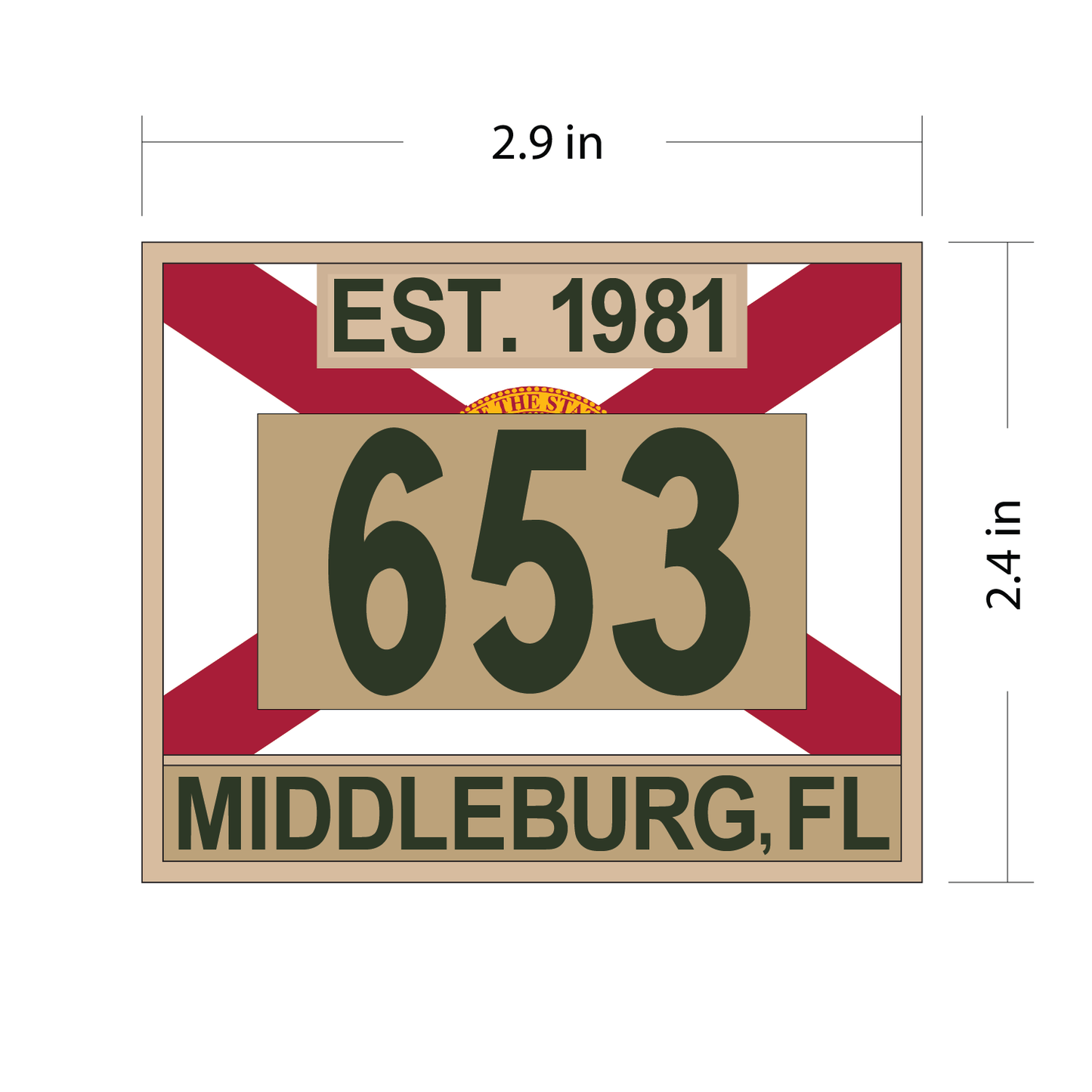 Troop 653 Florida State Flag Custom Scout Troop Numeral Patch
