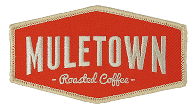 Muletown Coffee Original Orange & Tan - Custom 4"x2.2" Patch - SEW-ON