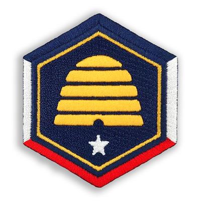 Utah State Flag Hive Hexagon 2.3"x2" Patch Ð Scout Patch