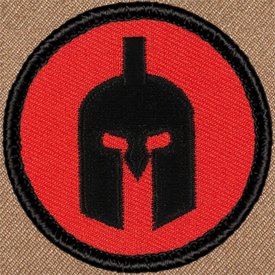 Retro Spartan Silhouette Patrol Patch (#002R) - Sew-on Scout Patch