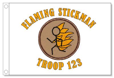 Flaming Stickman Patrol Flag