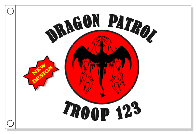 Retro Dragon Patrol Flag