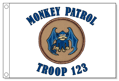 Blue Flying Monkey Patrol Flag