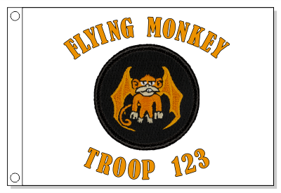 Orange Flying Monkey Patrol Flag