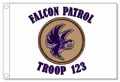 Falcon Mascot  Patrol Flag