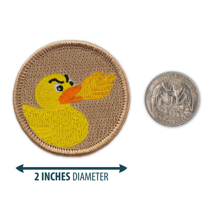 Flame-Breathing Duck 2” embroidered scout patrol patches