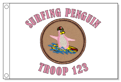 Surfing Pink Penguin Patrol Flag