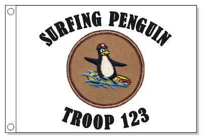 Surfing Penguin Patrol Flag
