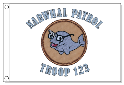 Nerdy Narwhal Patrol Flag