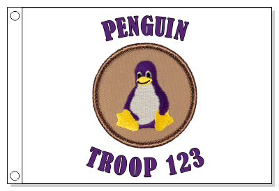 Penguin Cartoon  Patrol Flag
