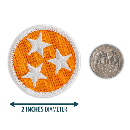 Embroidered Tennessee Tristar Orange iron-on patch