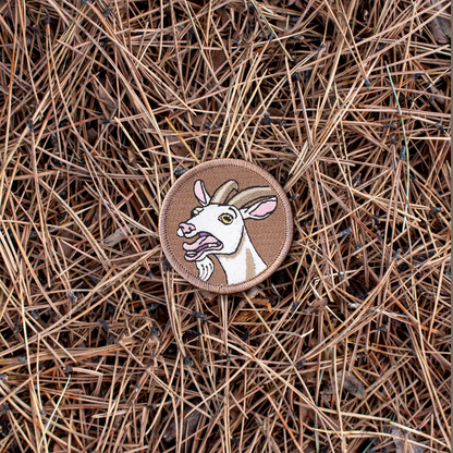 Screaming goat iron-on scout patch