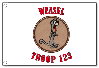 Weasel Cartoon Patrol Flag