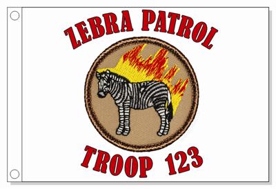 Flaming Zebra Patrol Flag