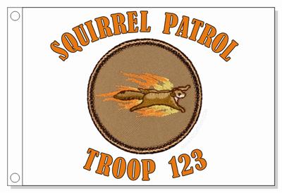 Flaming Flying Squirrel Patrol Flag