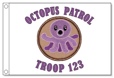 Purple Octopus Emoji Patrol Flag